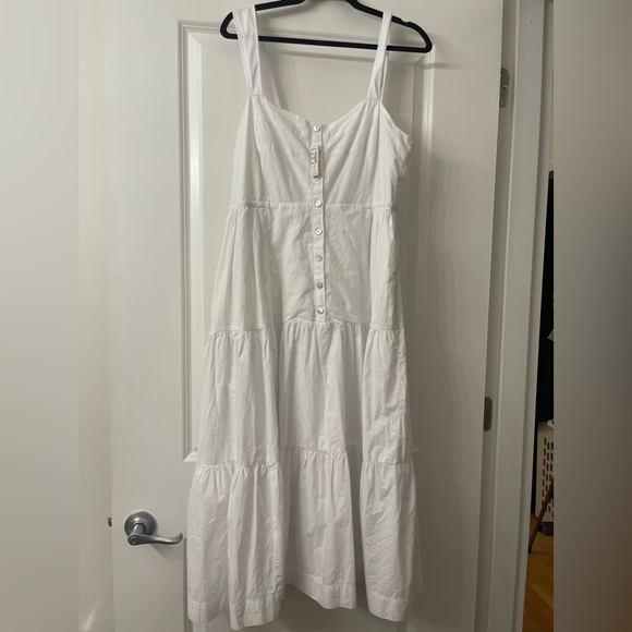 NWT Madewell Button-Front Tiered Midi Dress Size 14 - Picture 5 of 6